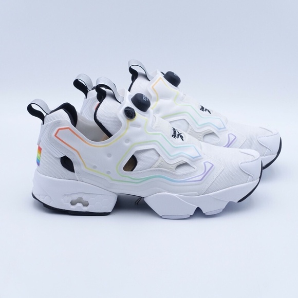 NEW Reebok Men's Instapump Fury OG Pride Basketball Shoes FY7518 White/Black - Picture 2 of 8